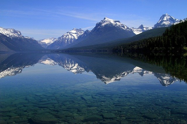 mountain peaks Glacier National Park