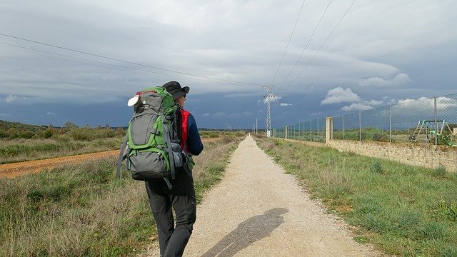 backpacker on the road
