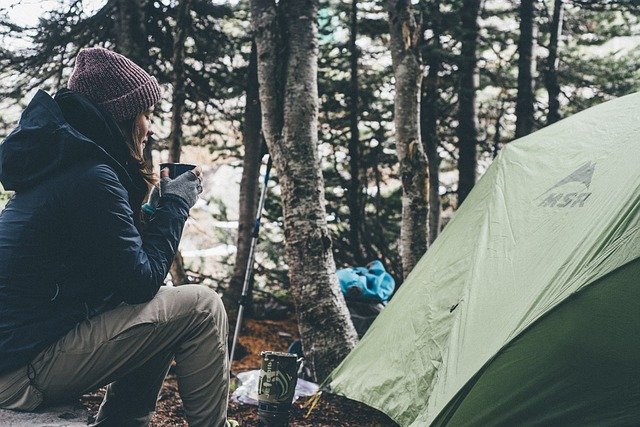 camper enjoying her solitude