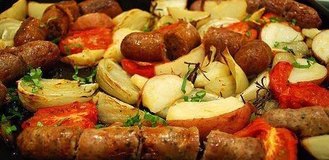 Grilled Sausage with Potatoes