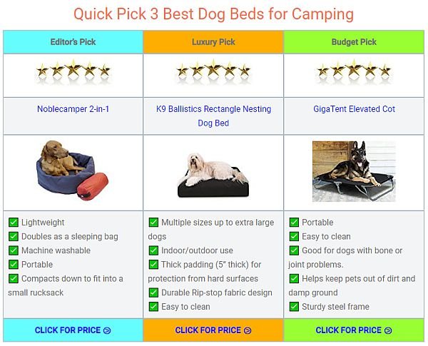 Best dog bed for camping